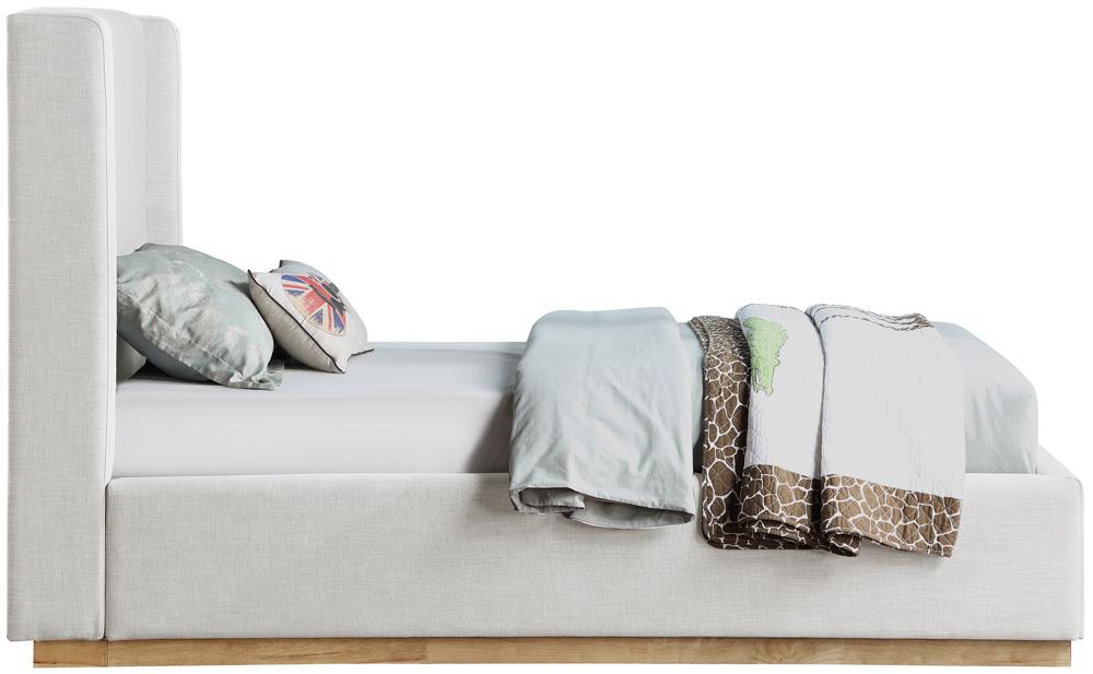 Meridian Furniture - Flynn Cream Linen Textured Fabric Twin Bed - FlynnCream-T veiw 4