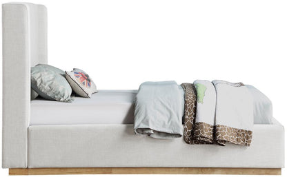 Meridian Furniture - Flynn Cream Linen Textured Fabric Twin Bed - FlynnCream-T veiw 4