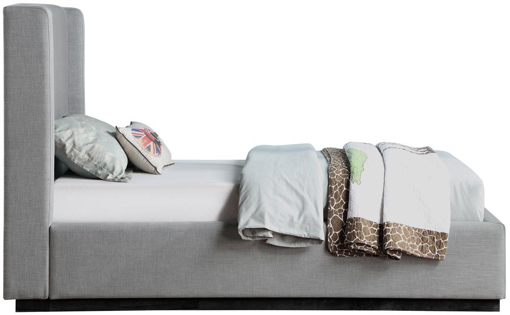 Meridian Furniture - Flynn Grey Linen Textured Fabric Twin Bed - FlynnGrey-T veiw 4