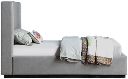 Meridian Furniture - Flynn Grey Linen Textured Fabric Twin Bed - FlynnGrey-T veiw 4