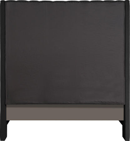 Meridian Furniture - Fritz Black Velvet Queen Bed - FritzBlack-Q veiw 5