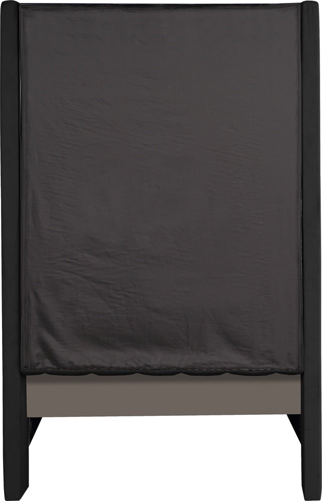 Meridian Furniture - Fritz Black Velvet Twin Bed - FritzBlack-T veiw 5