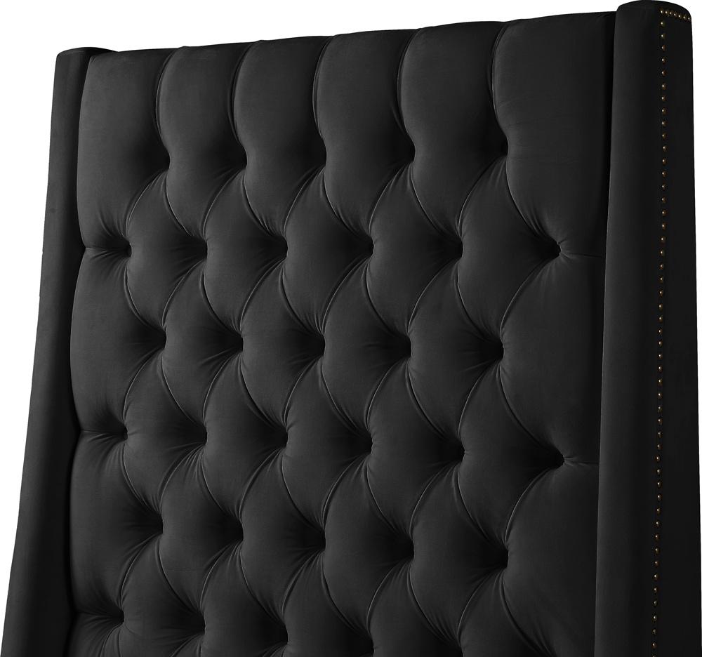 Meridian Furniture - Fritz Black Velvet Twin Bed - FritzBlack-T veiw 6