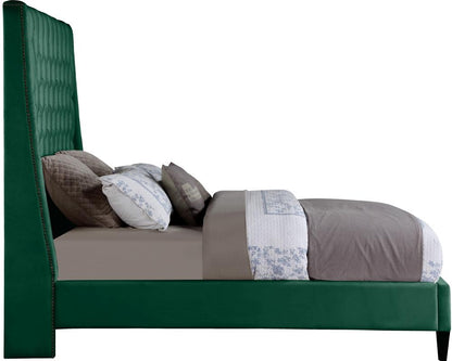Meridian Furniture - Fritz Green Velvet Full Bed - FritzGreen-F veiw 4