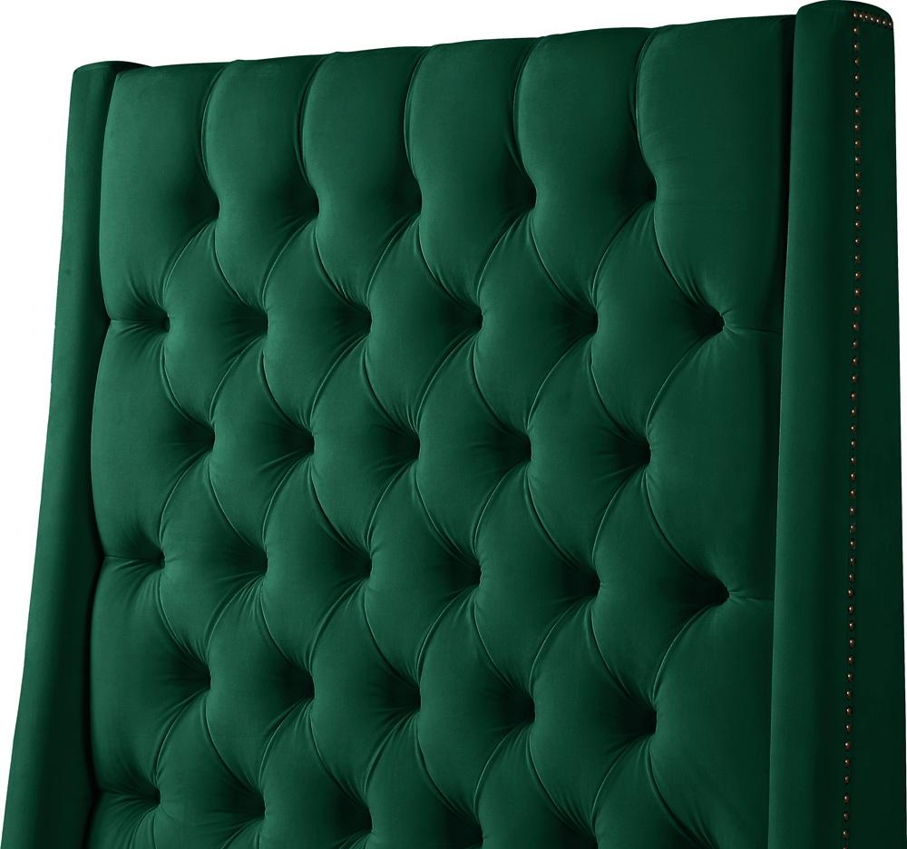Meridian Furniture - Fritz Green Velvet Full Bed - FritzGreen-F veiw 6