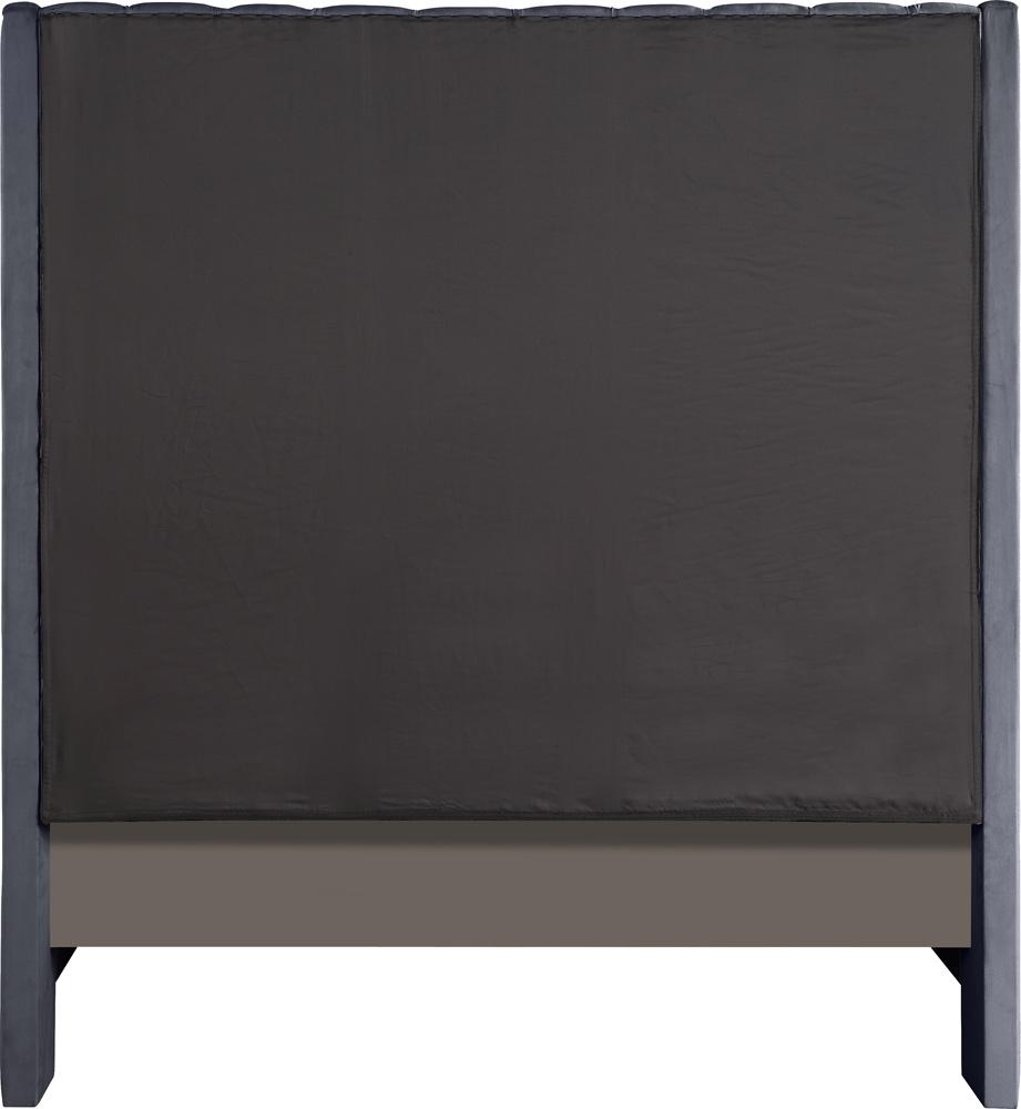 Meridian Furniture - Fritz Grey Velvet Queen Bed - FritzGrey-Q veiw 5
