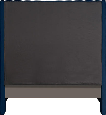 Meridian Furniture - Fritz Navy Velvet Full Bed - FritzNavy-F veiw 5