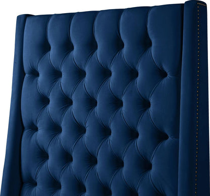 Meridian Furniture - Fritz Navy Velvet Full Bed - FritzNavy-F veiw 6