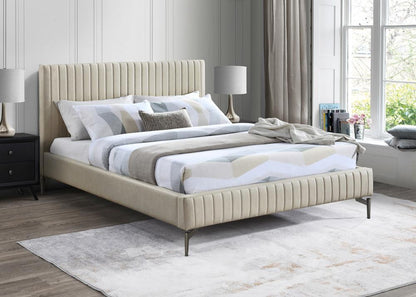 Meridian Furniture - Gallo Beige Vegan Leather King Bed - GalloBeige-K veiw 2