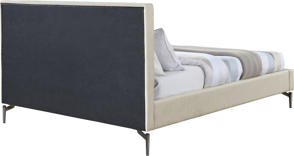 Meridian Furniture - Gallo Beige Vegan Leather King Bed - GalloBeige-K veiw 5