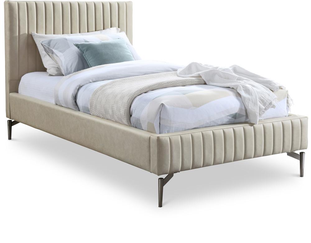 Meridian Furniture - Gallo Beige Vegan Leather Twin Bed - GalloBeige-T veiw 1