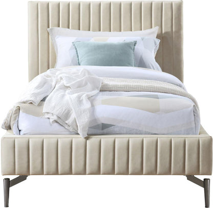 Meridian Furniture - Gallo Beige Vegan Leather Twin Bed - GalloBeige-T veiw 3