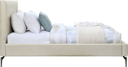 Meridian Furniture - Gallo Beige Vegan Leather Twin Bed - GalloBeige-T veiw 4