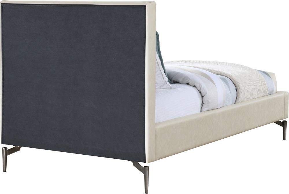 Meridian Furniture - Gallo Beige Vegan Leather Twin Bed - GalloBeige-T veiw 5