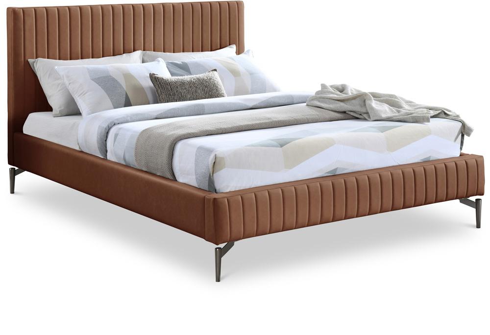 Meridian Furniture - Gallo Cognac Vegan Leather Full Bed - GalloCognac-F veiw 1