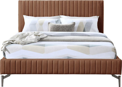 Meridian Furniture - Gallo Cognac Vegan Leather Full Bed - GalloCognac-F veiw 3