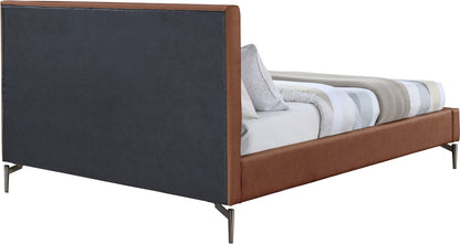 Meridian Furniture - Gallo Cognac Vegan Leather Full Bed - GalloCognac-F veiw 5