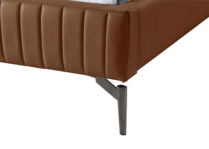 Meridian Furniture - Gallo Cognac Vegan Leather Full Bed - GalloCognac-F veiw 7