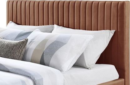 Meridian Furniture - Gallo Cognac Vegan Leather Queen Bed - GalloCognac-Q veiw 6