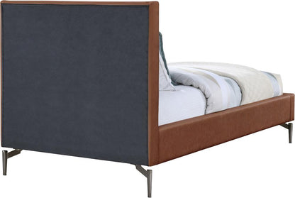 Meridian Furniture - Gallo Cognac Vegan Leather Twin Bed - GalloCognac-T veiw 5