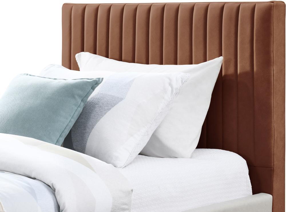Meridian Furniture - Gallo Cognac Vegan Leather Twin Bed - GalloCognac-T veiw 6