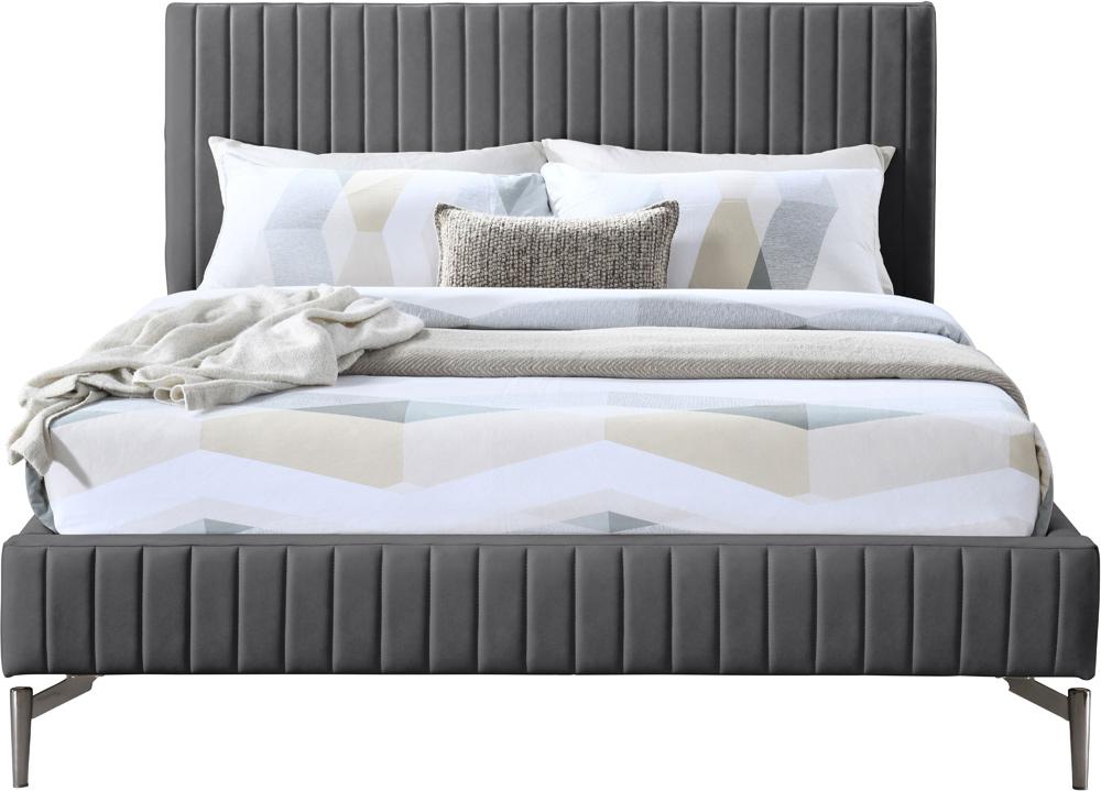 Meridian Furniture - Gallo Dark Grey Vegan Leather King Bed - GalloGrey-K veiw 3