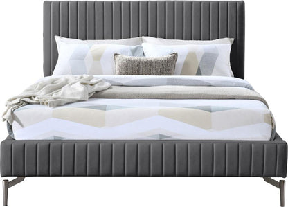 Meridian Furniture - Gallo Dark Grey Vegan Leather King Bed - GalloGrey-K veiw 3