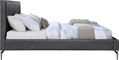 Meridian Furniture - Gallo Dark Grey Vegan Leather King Bed - GalloGrey-K veiw 4