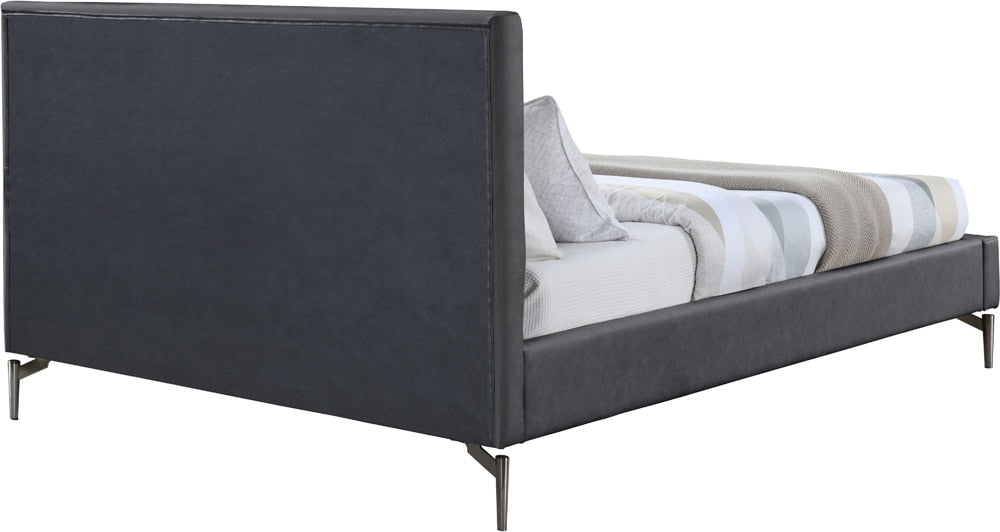 Meridian Furniture - Gallo Dark Grey Vegan Leather King Bed - GalloGrey-K veiw 5