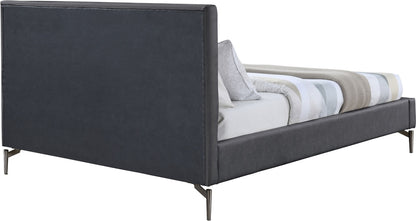 Meridian Furniture - Gallo Dark Grey Vegan Leather King Bed - GalloGrey-K veiw 5