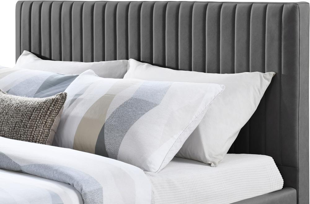 Meridian Furniture - Gallo Dark Grey Vegan Leather King Bed - GalloGrey-K veiw 6