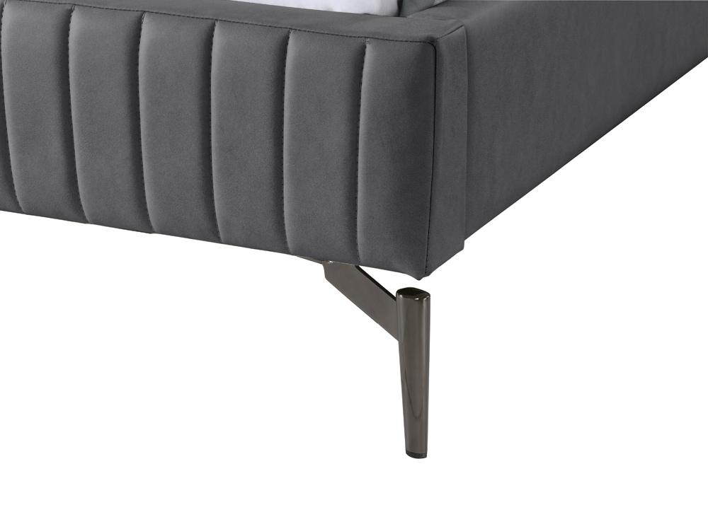 Meridian Furniture - Gallo Dark Grey Vegan Leather King Bed - GalloGrey-K veiw 7
