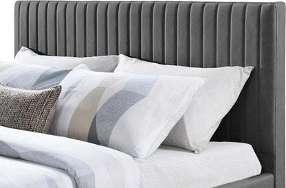Meridian Furniture - Gallo Dark Grey Vegan Leather Queen Bed - GalloGrey-Q veiw 6