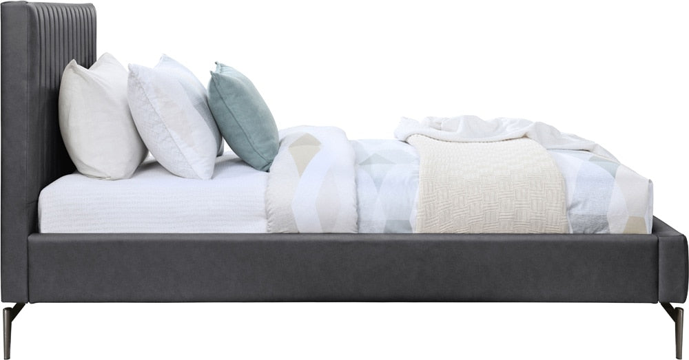 Meridian Furniture - Gallo Dark Grey Vegan Leather Twin Bed - GalloGrey-T veiw 4