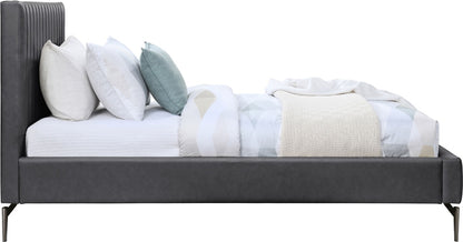 Meridian Furniture - Gallo Dark Grey Vegan Leather Twin Bed - GalloGrey-T veiw 4