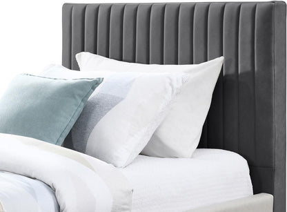 Meridian Furniture - Gallo Dark Grey Vegan Leather Twin Bed - GalloGrey-T veiw 6