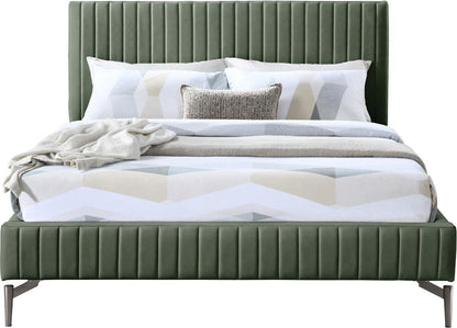 Meridian Furniture - Gallo Green Vegan Leather Full Bed - GalloGreen-F veiw 3