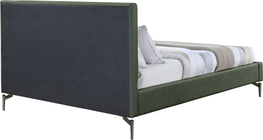 Meridian Furniture - Gallo Green Vegan Leather Full Bed - GalloGreen-F veiw 5