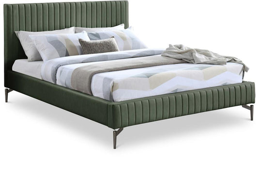 Meridian Furniture - Gallo Green Vegan Leather King Bed - GalloGreen-K veiw 1