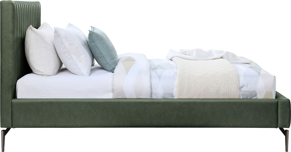 Meridian Furniture - Gallo Green Vegan Leather Twin Bed - GalloGreen-T veiw 4