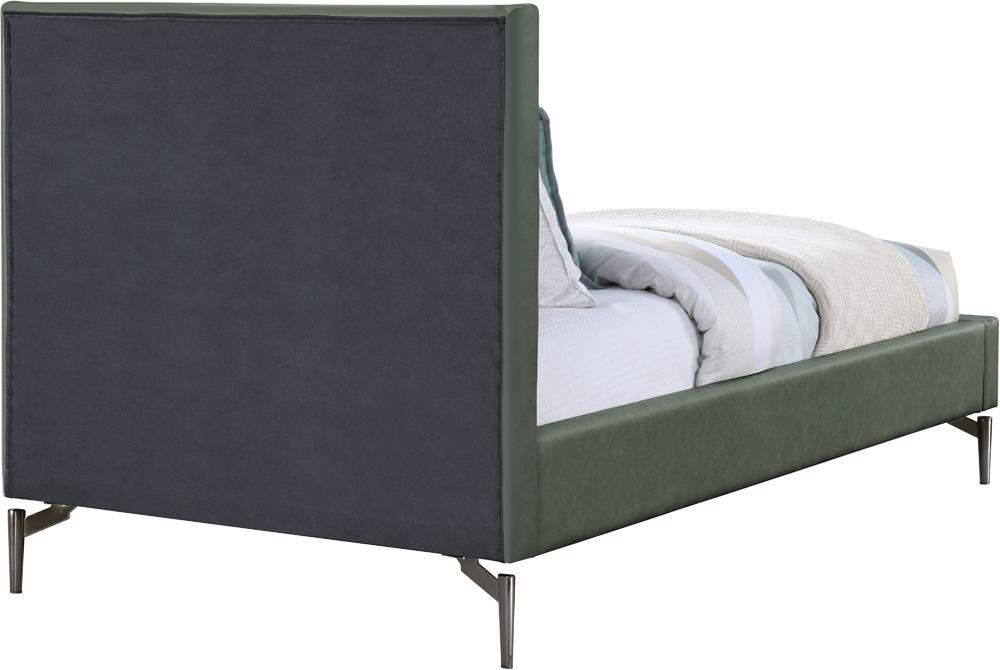 Meridian Furniture - Gallo Green Vegan Leather Twin Bed - GalloGreen-T veiw 5