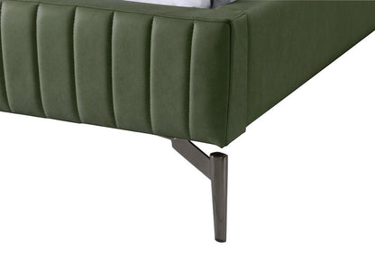 Meridian Furniture - Gallo Green Vegan Leather Twin Bed - GalloGreen-T veiw 7