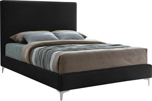 Meridian Furniture - Geri Black Velvet Queen Bed - GeriBlack-Q veiw 2