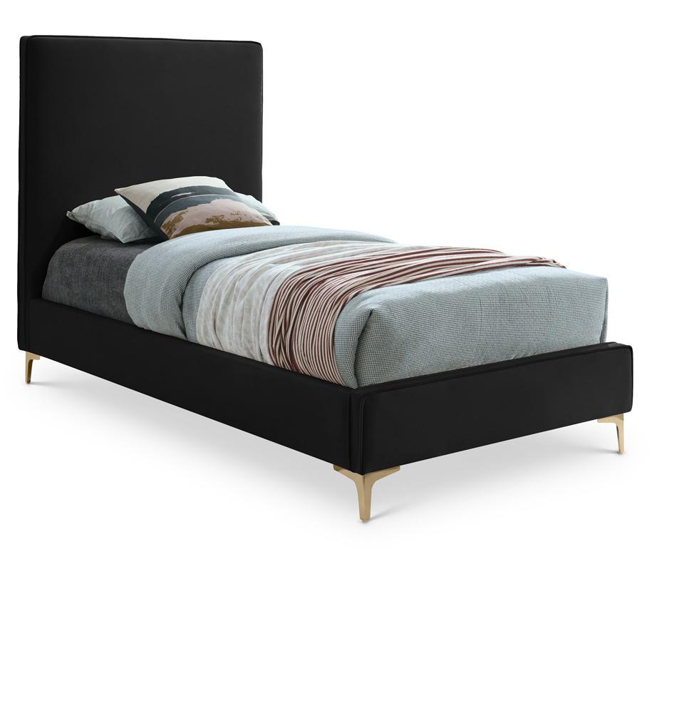 Meridian Furniture - Geri Black Velvet Twin Bed - GeriBlack-T veiw 1