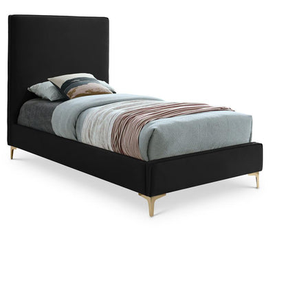 Meridian Furniture - Geri Black Velvet Twin Bed - GeriBlack-T veiw 1