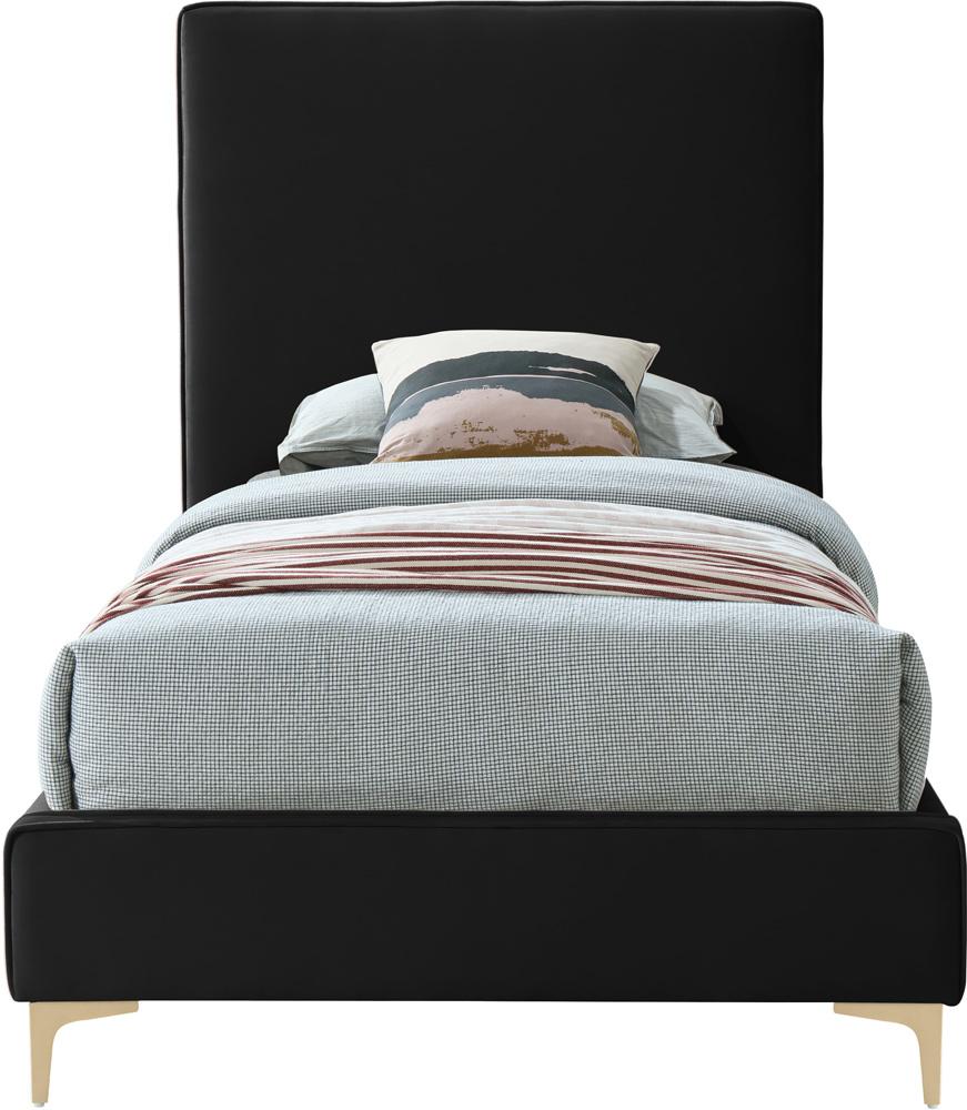 Meridian Furniture - Geri Black Velvet Twin Bed - GeriBlack-T veiw 5