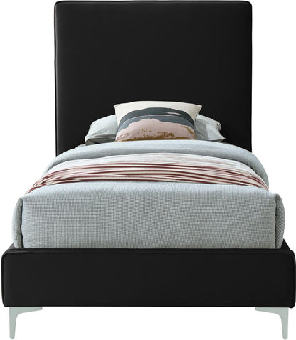 Meridian Furniture - Geri Black Velvet Twin Bed - GeriBlack-T veiw 6