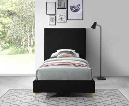 Meridian Furniture - Geri Black Velvet Twin Bed - GeriBlack-T veiw 7