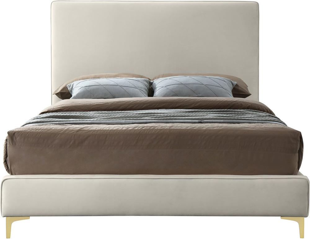Meridian Furniture - Geri Cream Velvet Queen Bed - GeriCream-Q veiw 5