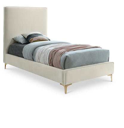 Meridian Furniture - Geri Cream Velvet Twin Bed - GeriCream-T veiw 1